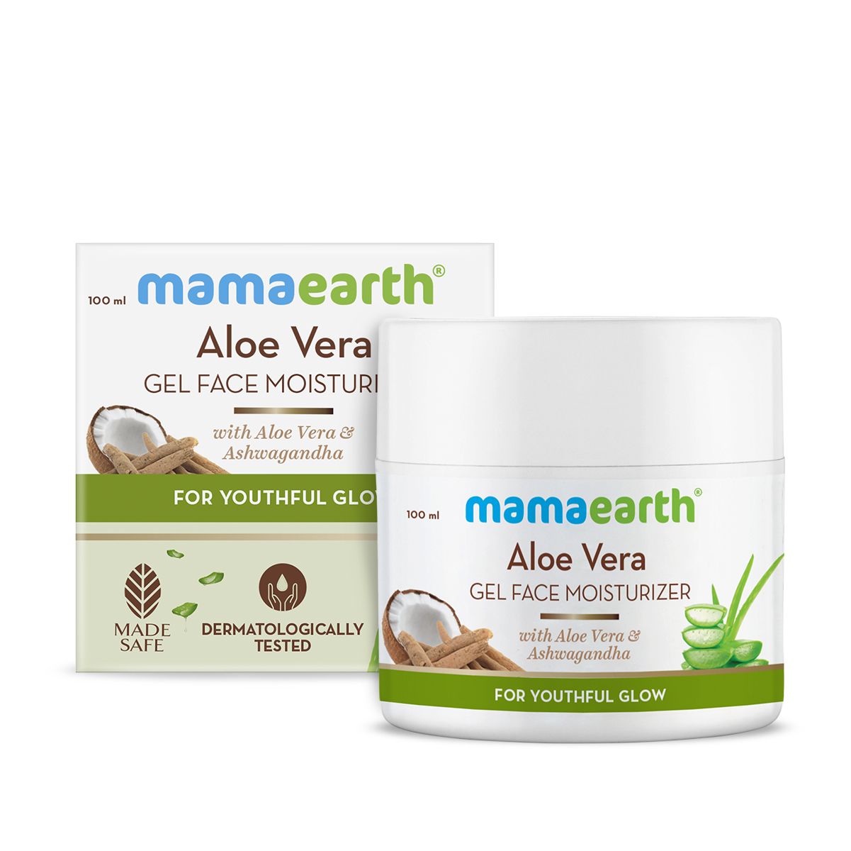 Aloe Vera Gel Moisturizer with Aloe Vera & Ashwagandha for a Youthful Glow - 100 g