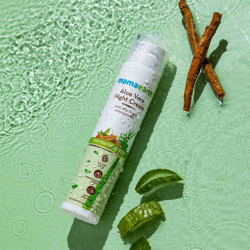 Aloe Vera Night Cream with Aloe Vera and Ashwagandha for a Youthful Glow – 50 g