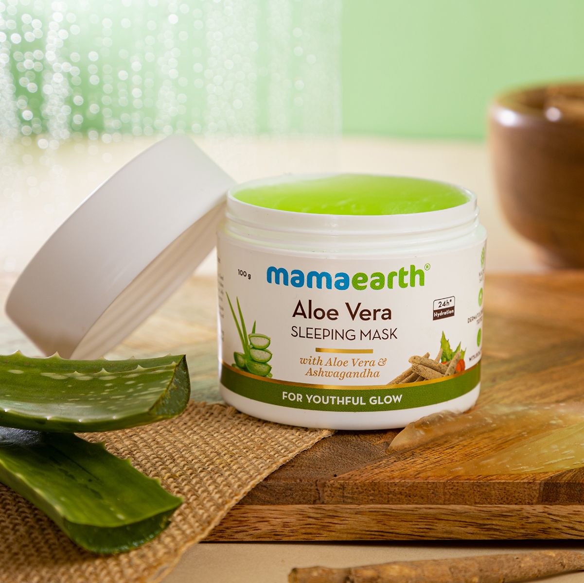 Aloe Vera Sleeping Mask with Aloe Vera & Ashwagandha for a Youthful Glow - 100 g