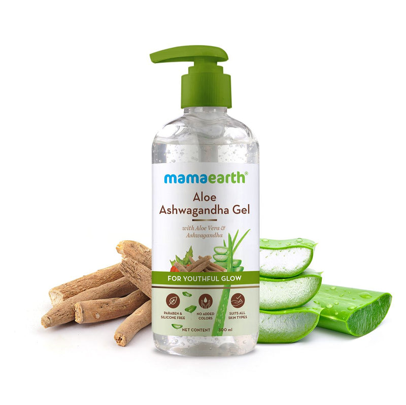 Aloe Ashwagandha Gel with Aloe Vera & Ashwagandha for a Youthful Glow - 300 ml
