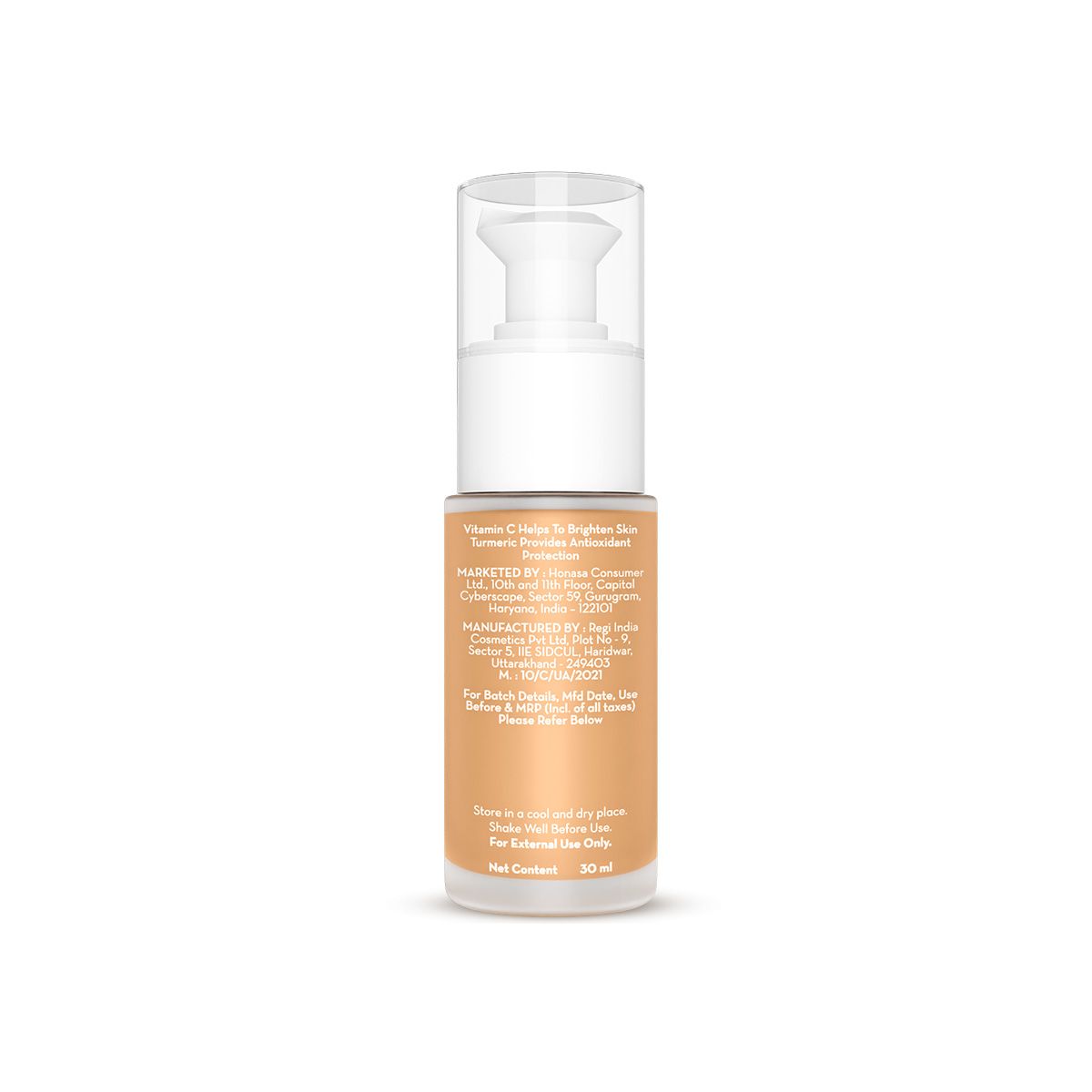 Hydra-Glow Full Coverage Foundation With Vitamin C & Turmeric - 30 ml | Sun Glow