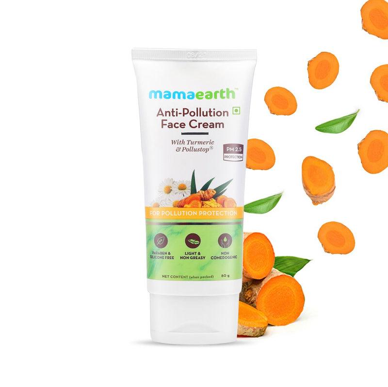 Anti-Pollution Daily Face Cream, for Dry and Oily Skin, with Turmeric and Pollustop For a Bright Glowing Skin  - 80ml