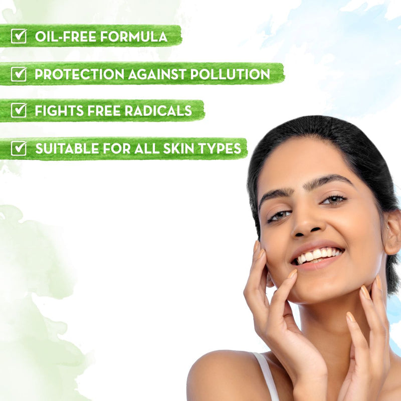 Anti-Pollution Daily Face Cream, for Dry and Oily Skin, with Turmeric and Pollustop For a Bright Glowing Skin  - 80ml