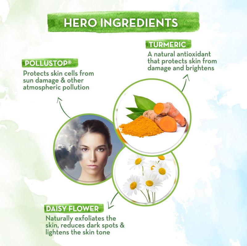 Anti-Pollution Daily Face Cream, for Dry and Oily Skin, with Turmeric and Pollustop For a Bright Glowing Skin  - 80ml