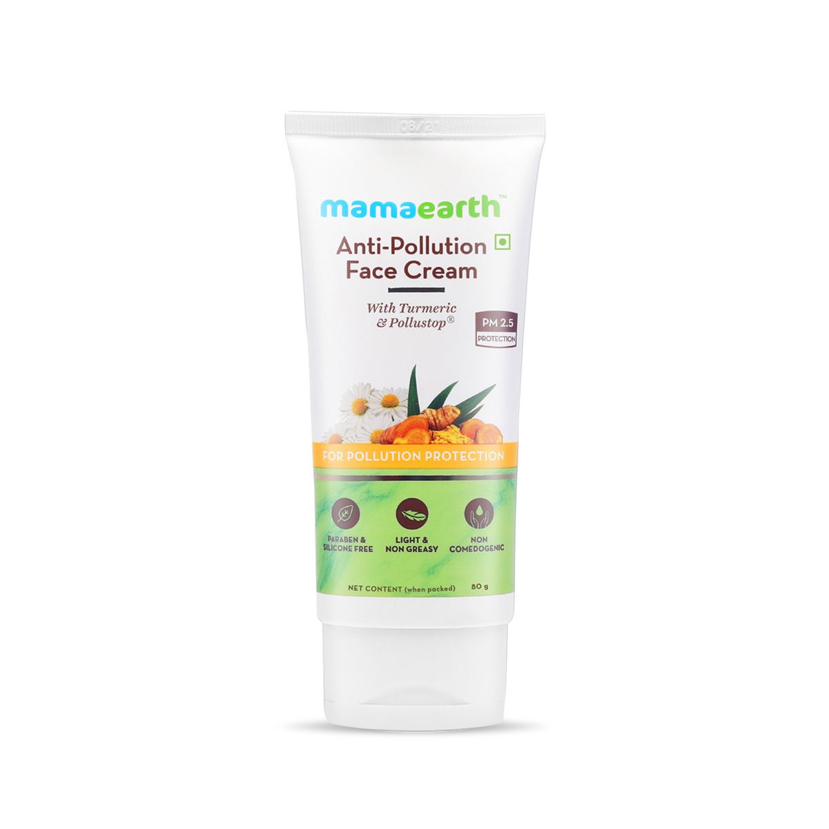 Anti-Pollution Daily Face Cream, for Dry and Oily Skin, with Turmeric and Pollustop For a Bright Glowing Skin  - 80ml
