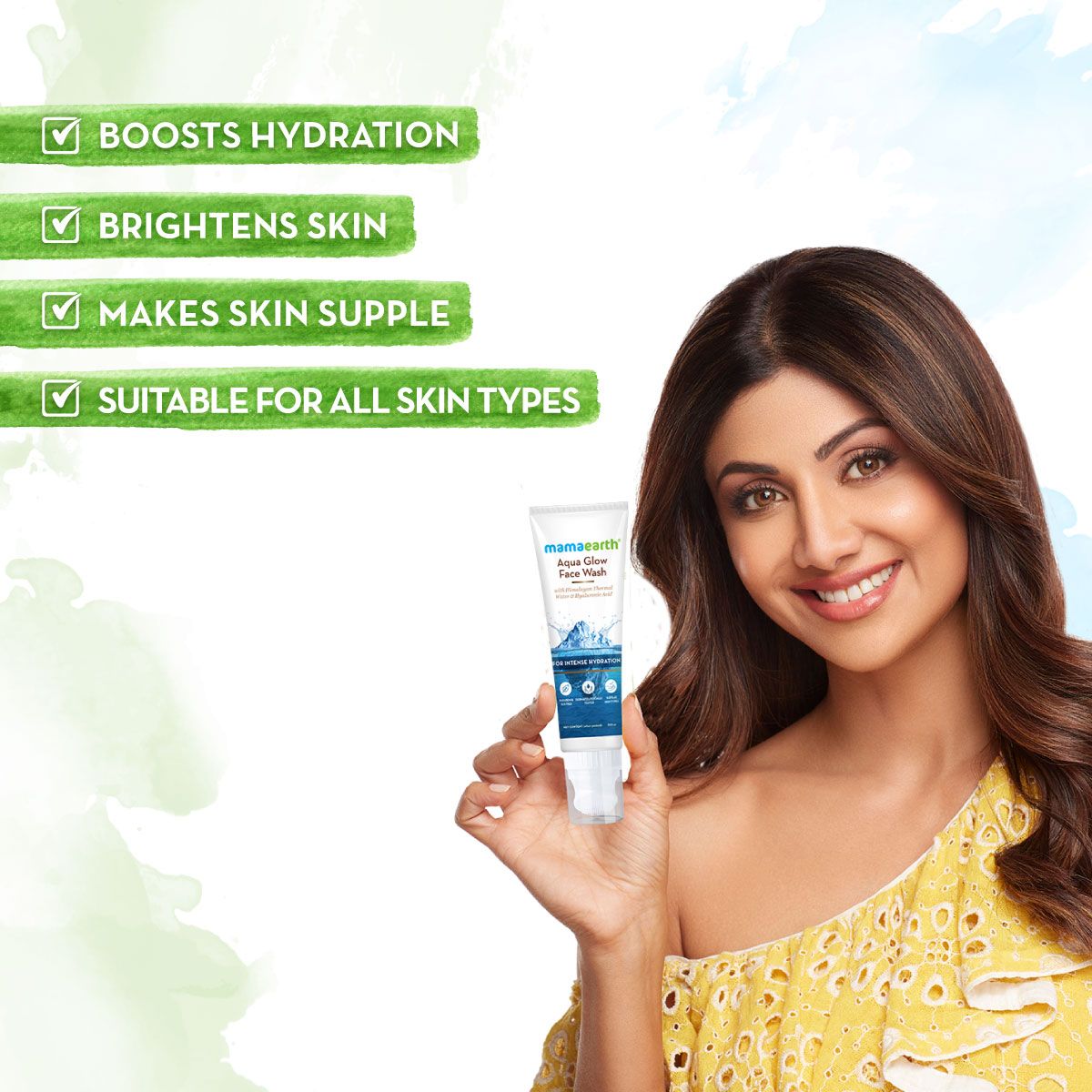Aqua Glow Face Wash With Himalayan Thermal Water and Hyaluronic Acid for Intense Hydration - 100ml