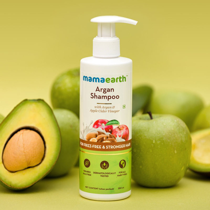 Argan Shampoo with Argan and Apple Cider Vinegar for Frizz-free and Stronger Hair - 250 ml