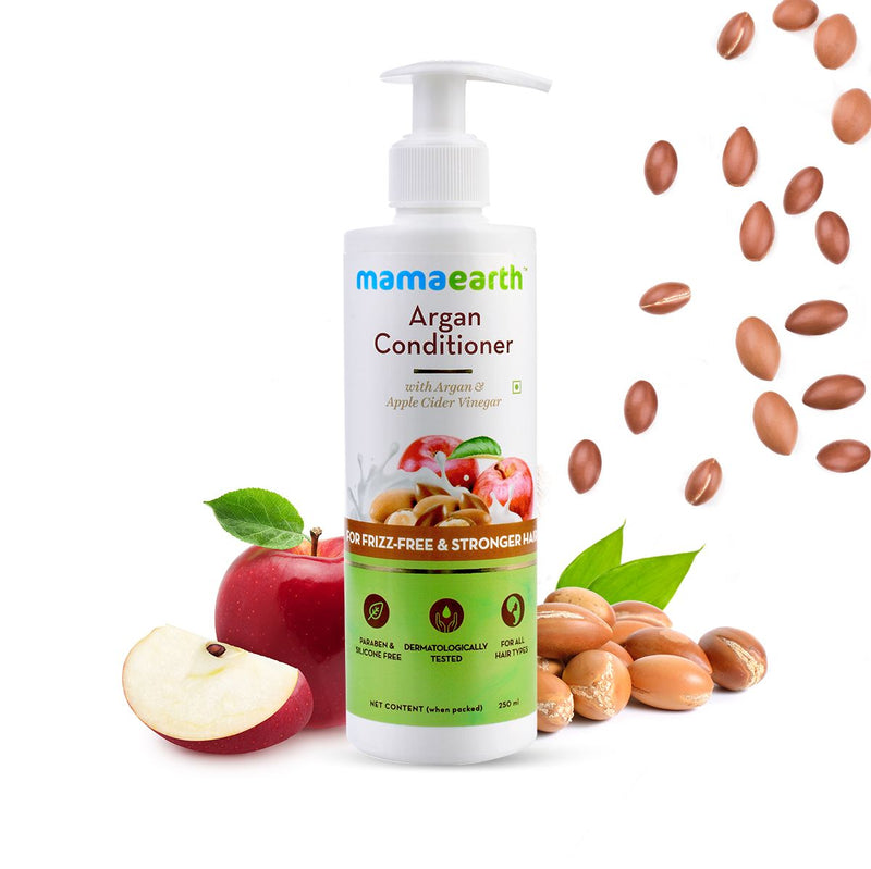 Argan Conditioner with Argan and Apple Cider Vinegar for Frizz-Free and Stronger Hair - 250ml