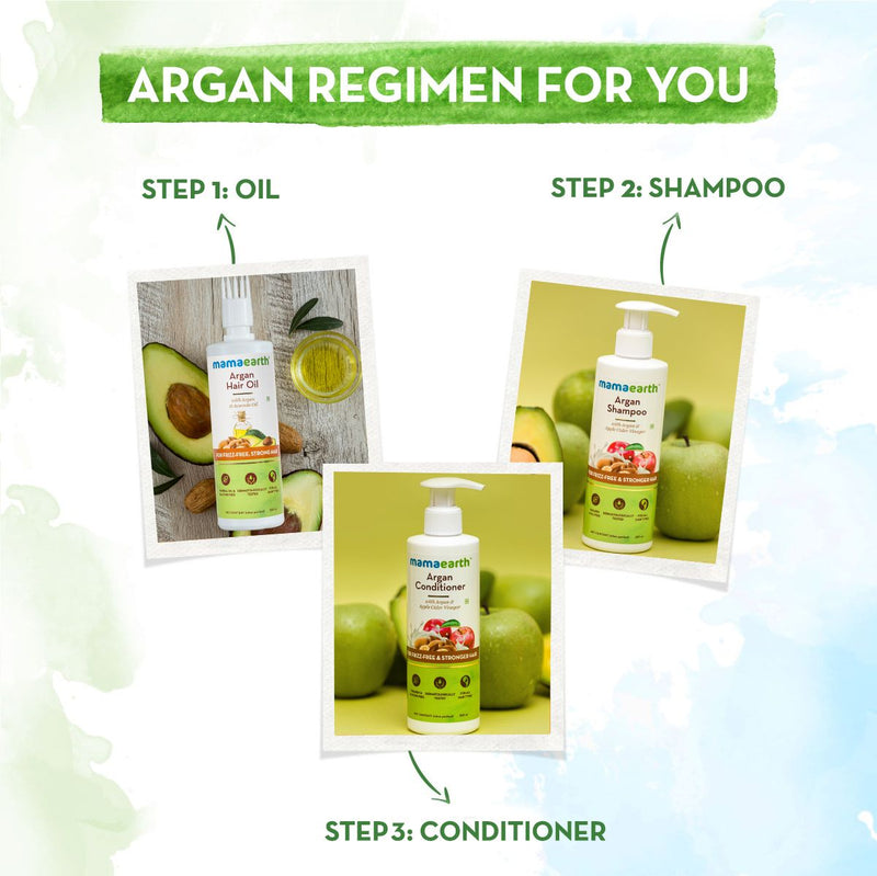 Argan Conditioner with Argan and Apple Cider Vinegar for Frizz-Free and Stronger Hair - 250ml