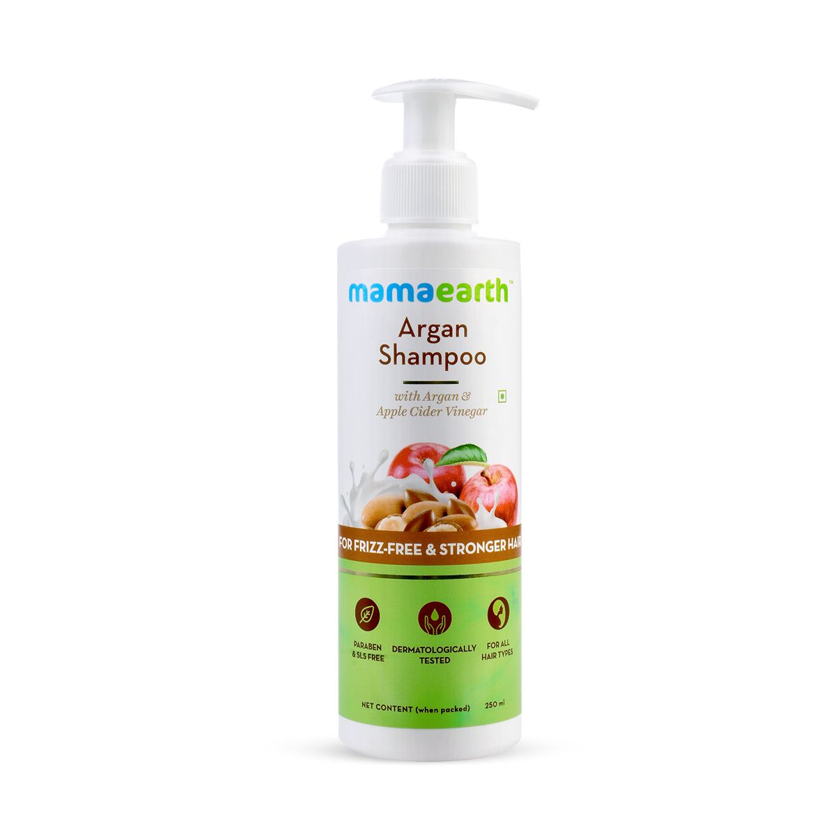 Argan Shampoo with Argan and Apple Cider Vinegar for Frizz-free and Stronger Hair - 250 ml