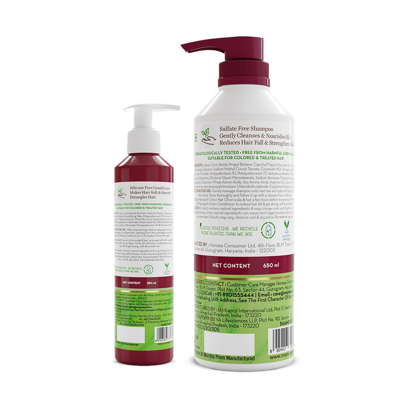 Anti Hair Fall Combo - Onion Shampoo 650ml + Onion Conditioner 250ml