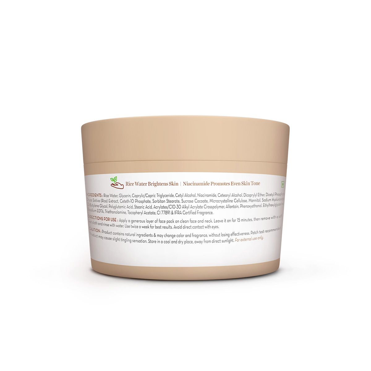 Rice Dewy Bright Face Pack with Rice Water & Niacinamide for For Glass Skin - 200 g