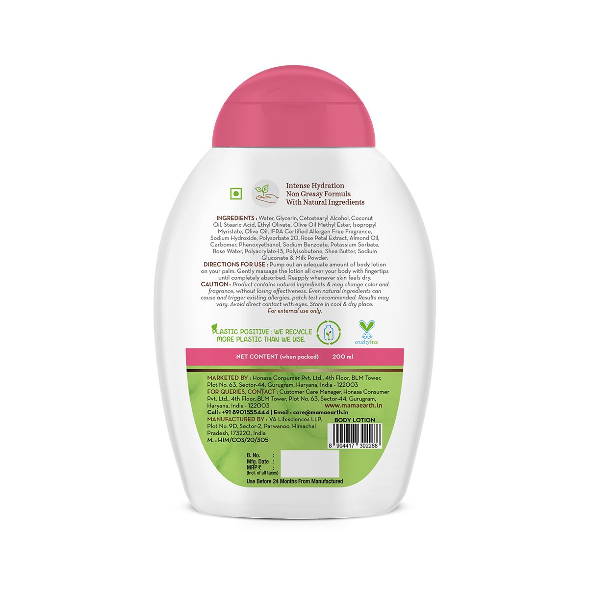Rose Body Lotion with Rose Water and Milk For Deep Hydration - 200 ml