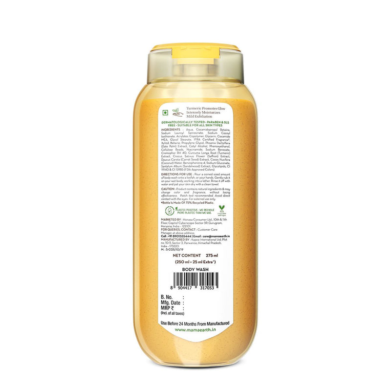 Ubtan Moisturizing Body Wash with Turmeric & Saffron for Tan Removal - 250 ml + 25 ml Extra