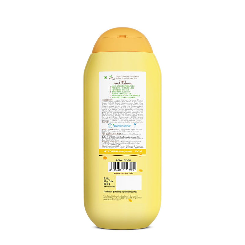 Mamaearth Ubtan Moisturizing Body Lotion with Turmeric & Saffron for Glowing Skin - 200 ml
