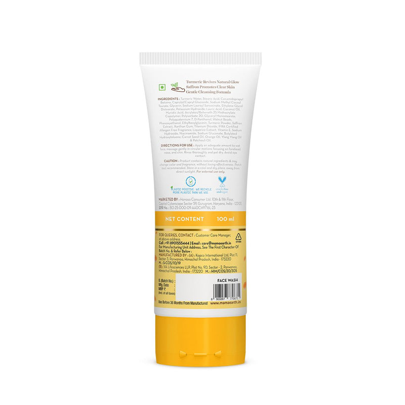 Ubtan Natural Glow Face Wash with Turmeric & Saffron for Tan Removal – 100 ml