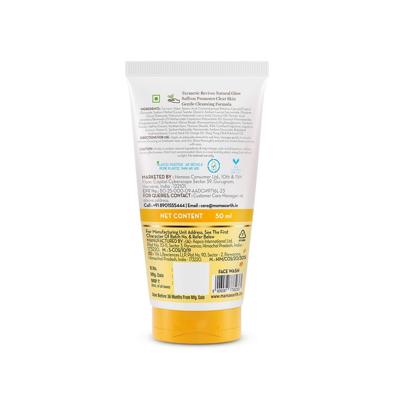 Ubtan Natural Glow Face Wash with Turmeric & Saffron for Tan Removal – 50 ml