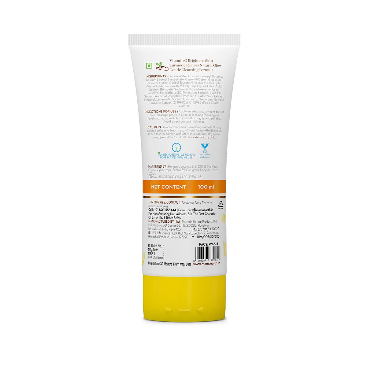 Vitamin C Face Wash with Vitamin C and Turmeric for Skin Illumination - 100ml