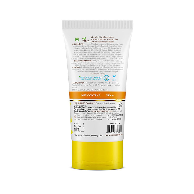 Vitamin C Face Wash with Vitamin C and Turmeric – 150ml