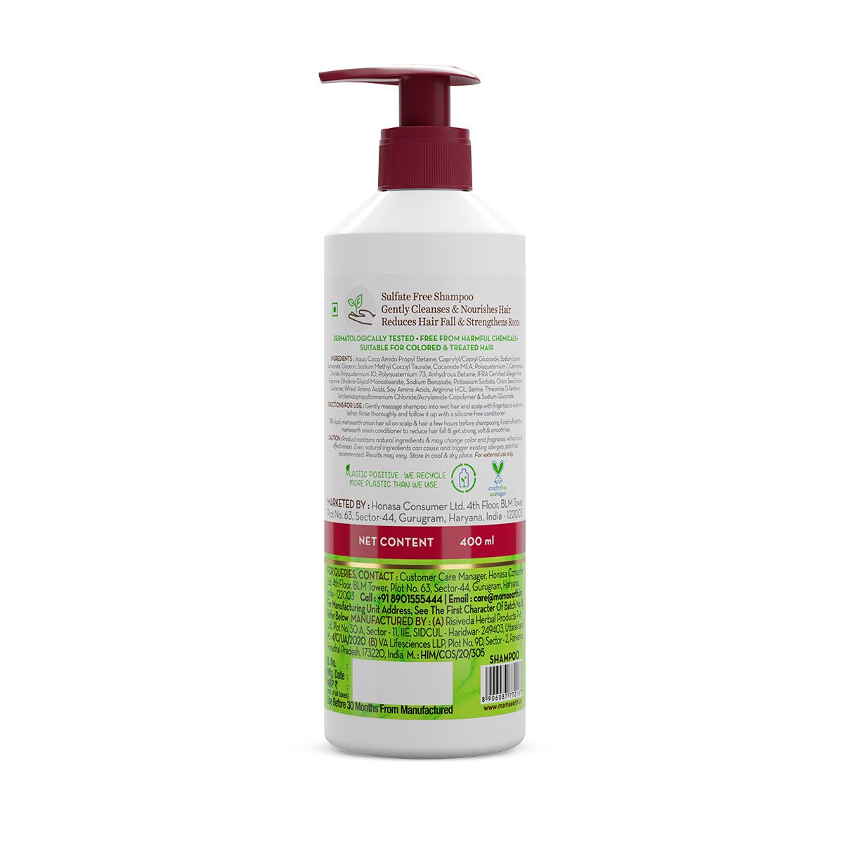 Onion Shampoo with Onion & Plant Keratin for Hair Fall Control - 400ml