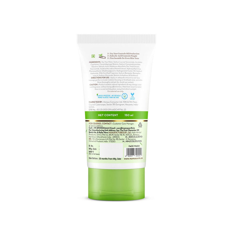 Tea Tree Pimple Control Face Wash with Tea Tree & Salicylic for Oily & Acne-Prone Skin - 150ml