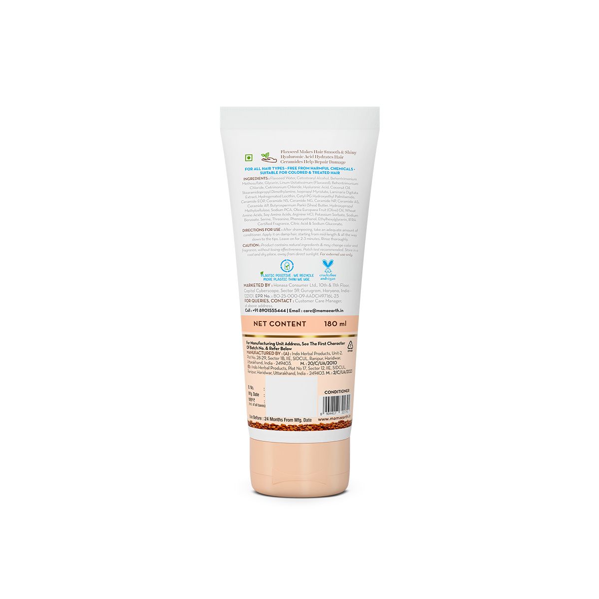 Flaxseed Damage Repair Conditioner with 2% Flaxseed & 1 % Hyaluronic Acid for for Softness & Shine -180 ml