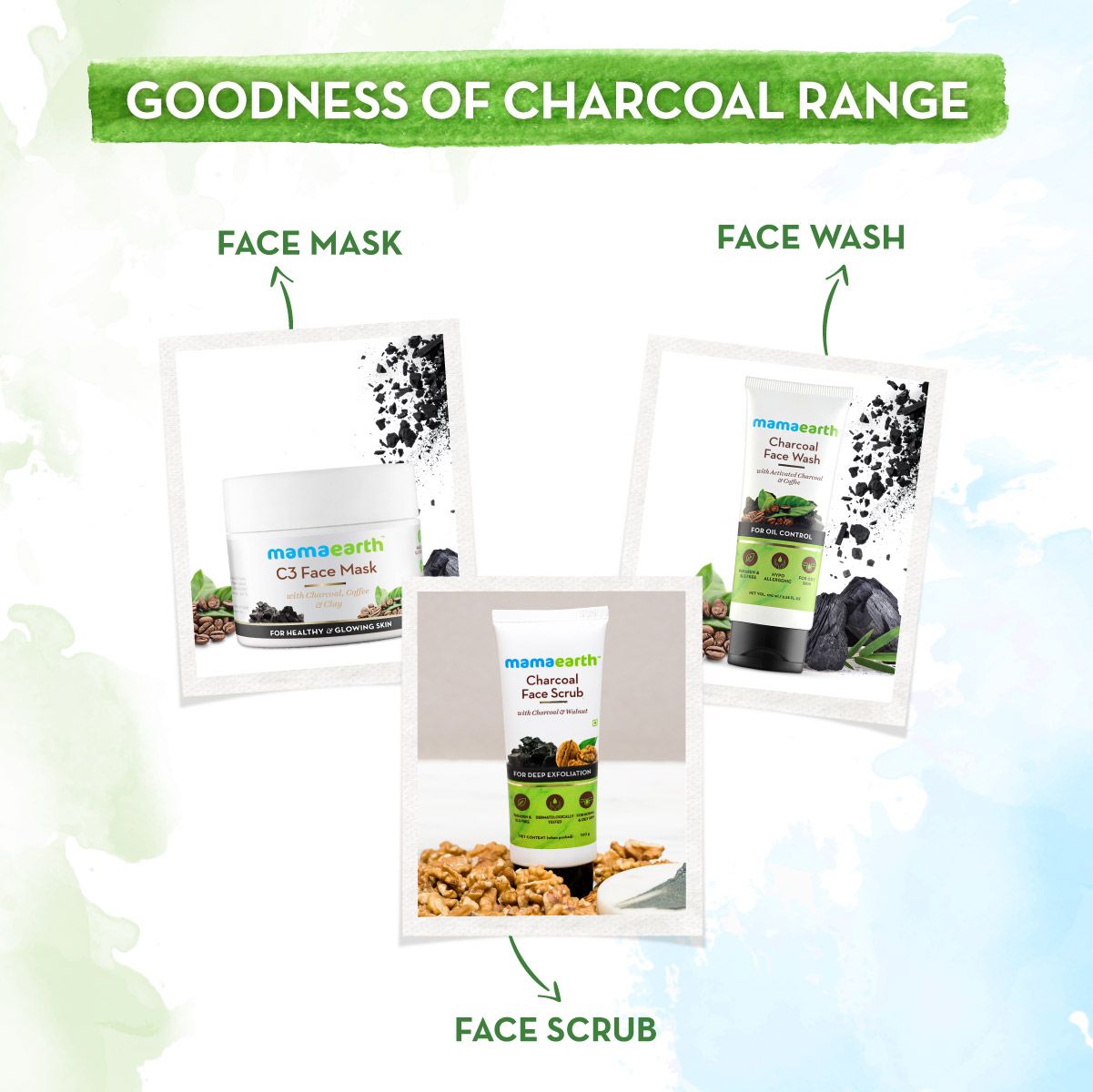 Charcoal Body Wash With Charcoal and Mint for Deep Cleansing - 300 ml