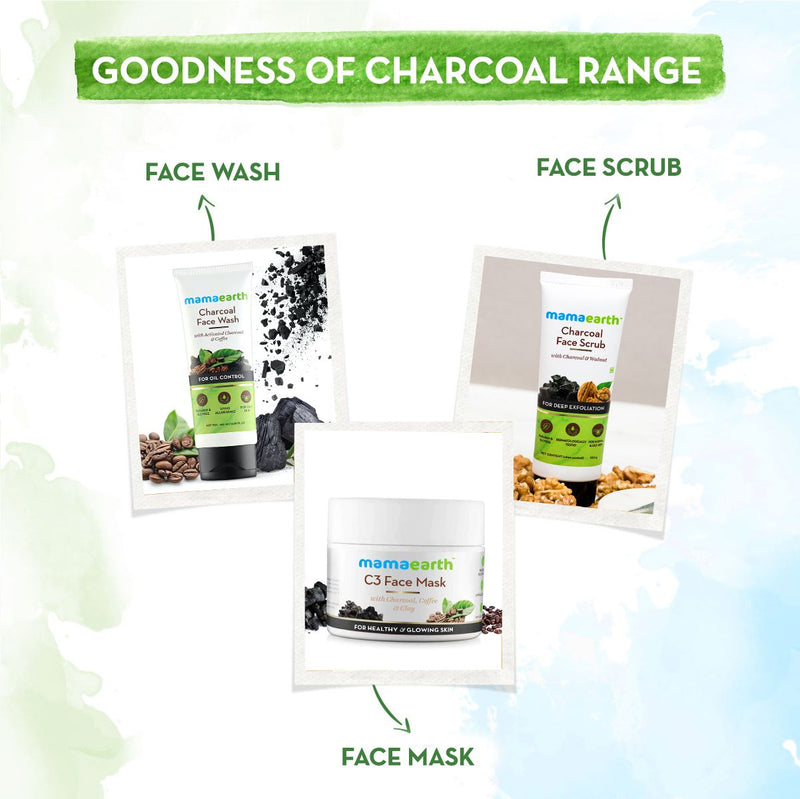 Charcoal Face Scrub For Oily Skin and Normal skin, with Charcoal and Walnut for Deep Exfoliation - 100g