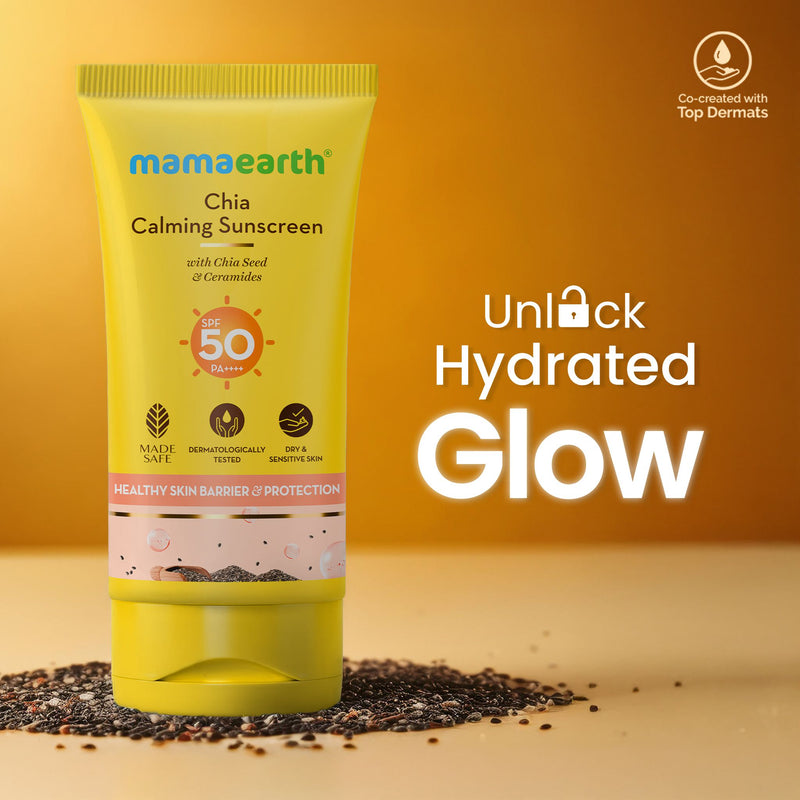 Chia Calming Sunscreen with Chia Seed & Ceramides for Hydrated Glow & Sun Protection - 50 g