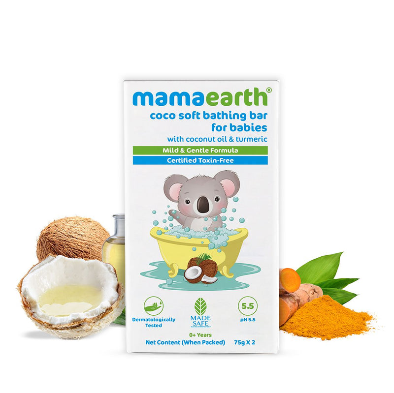 Coco Soft Bathing Bar for Babies with Coconut Oil & Turmeric for Babies - Pack of 2*75g