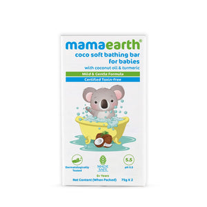 Mamaearth Coco Soft Bathing Bar babies pack of 2x75g front pack