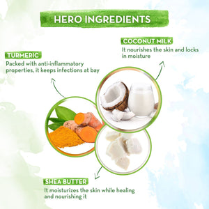 Turmeric coconut milk shea butter hero ingredients coco soft shampoo babies