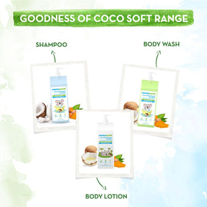 Goodness of coco range shampoo body wash body lotion babies