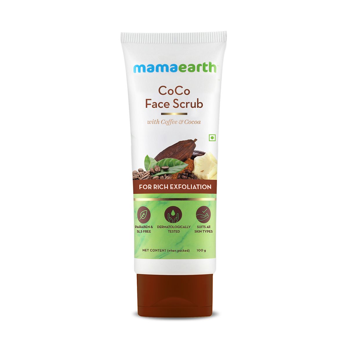 CoCo Face Scrub with Coffee and Cocoa for Rich Exfoliation - 100g
