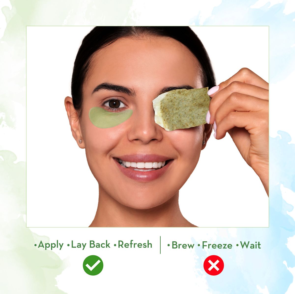 Green Tea Under Eye Patches with Green Tea & Collagen for Puffy Eyes - 30 Pairs (60 Pieces)
