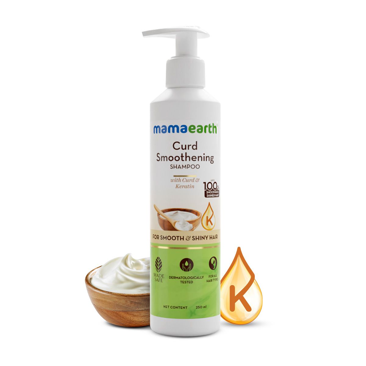 Curd Smoothening Shampoo with Curd & Keratin for Smooth & Shiny Hair- 250 ml