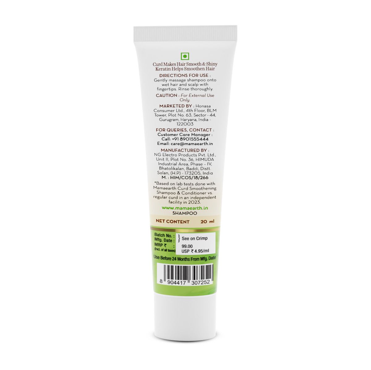 Curd Smoothening Shampoo with Curd & Keratin for Smooth & Shiny Hair- 20ml