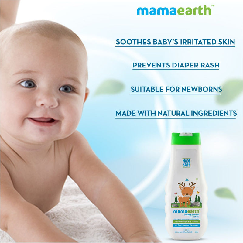 Dusting Powder with Organic Oatmeal and Arrowroot Powder for Babies - 300g