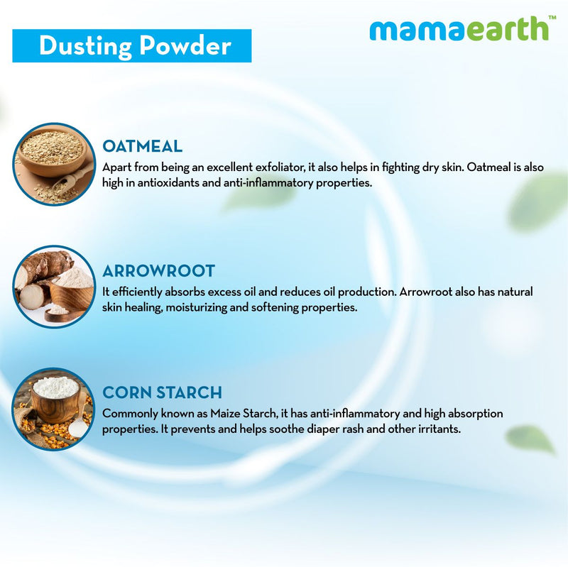Dusting Powder with Organic Oatmeal and Arrowroot Powder for Babies - 300g