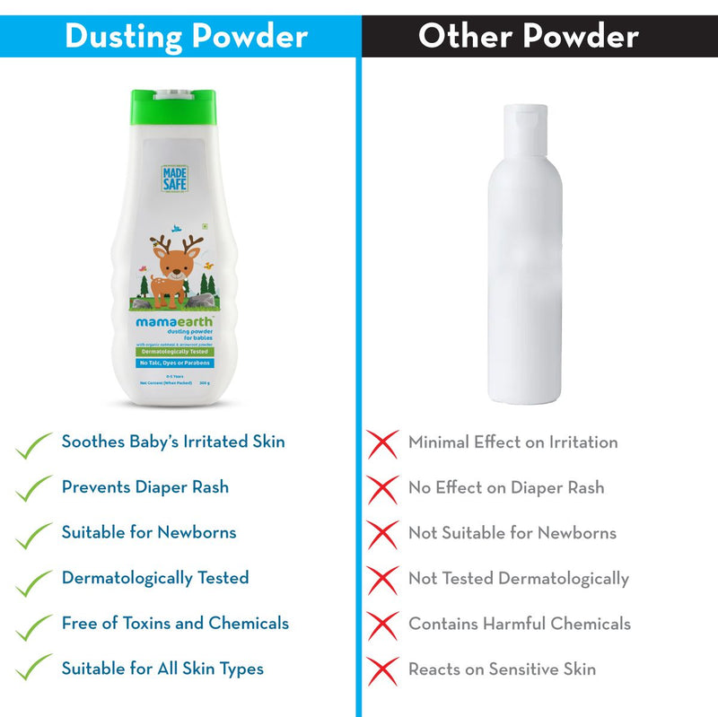 Dusting Powder with Organic Oatmeal and Arrowroot Powder for Babies - 300g