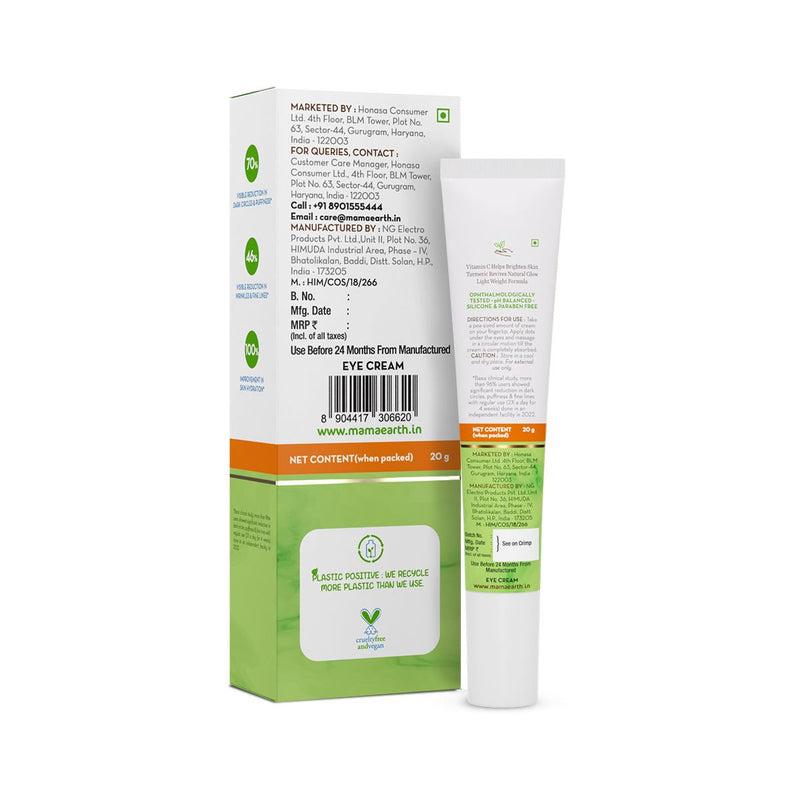 Vitamin C Daily Glow Under Eye Cream with Vitamin C & Turmeric for Dark Circle Reduction - 20 g