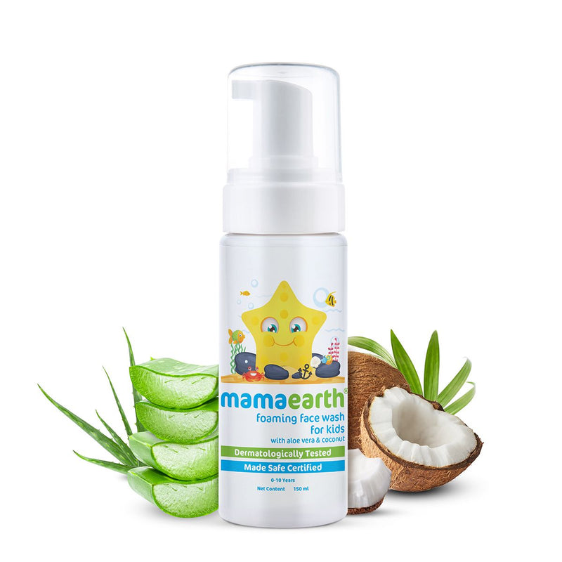 Foaming Face Wash For Kids With Aloe Vera & Coconut For Gentle Cleansing- 150 ml (Pack of 2)