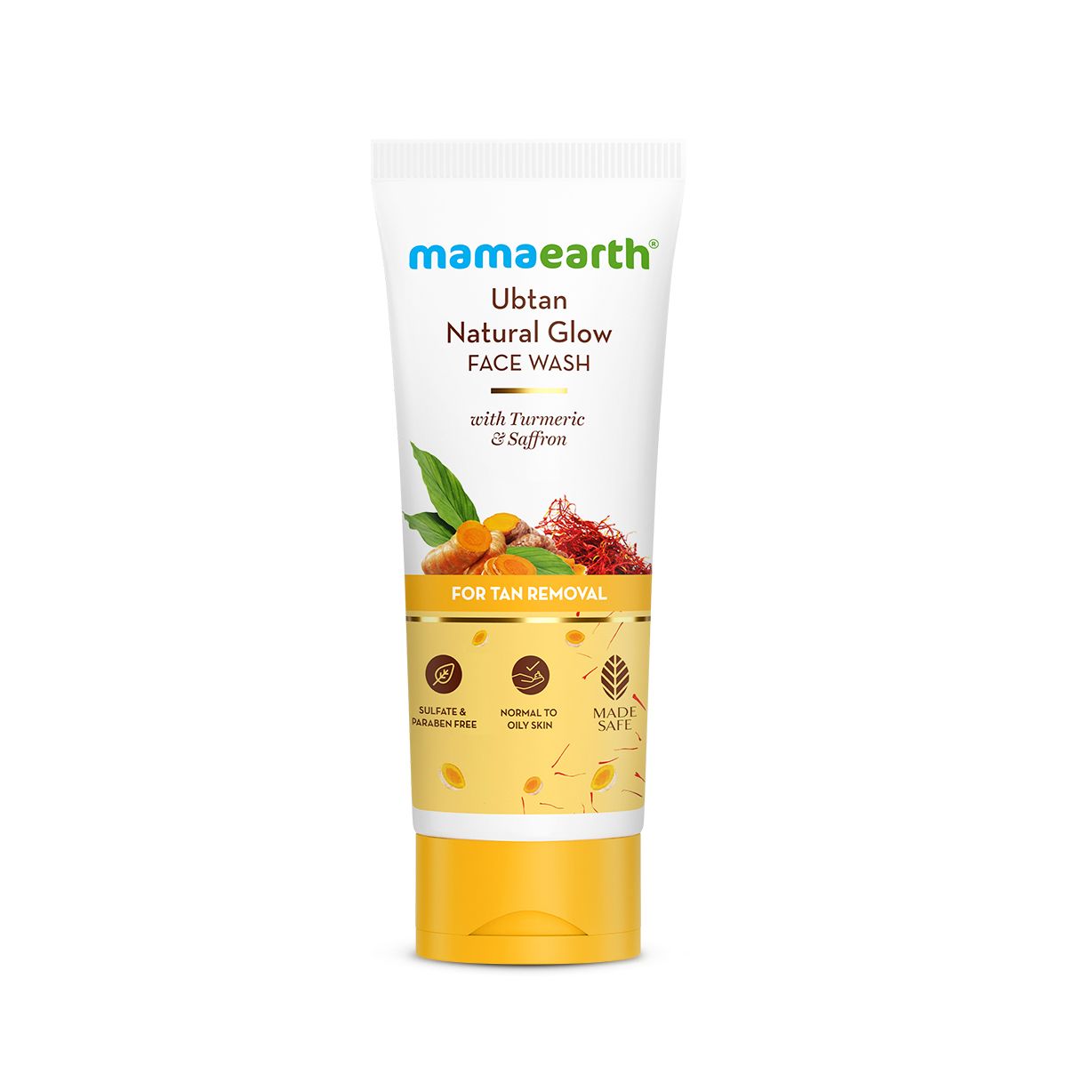 Ubtan Natural Glow Face Wash with Turmeric & Saffron for Tan Removal – 200 ml
