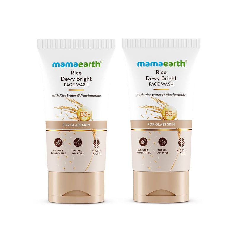 Rice Dewy Bright Face Wash With Rice Water & Niacinamide for Glass Skin - 150 ml (Pack of 2)