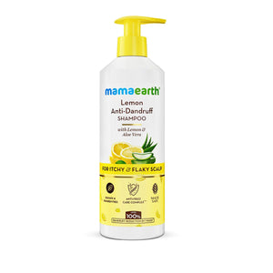 Mamaearth lemon anti dandruff shampoo front bottle