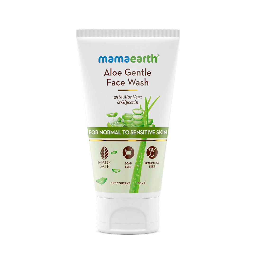 mamaearth aloe gentle face cleanser for normal & sensitive skin 