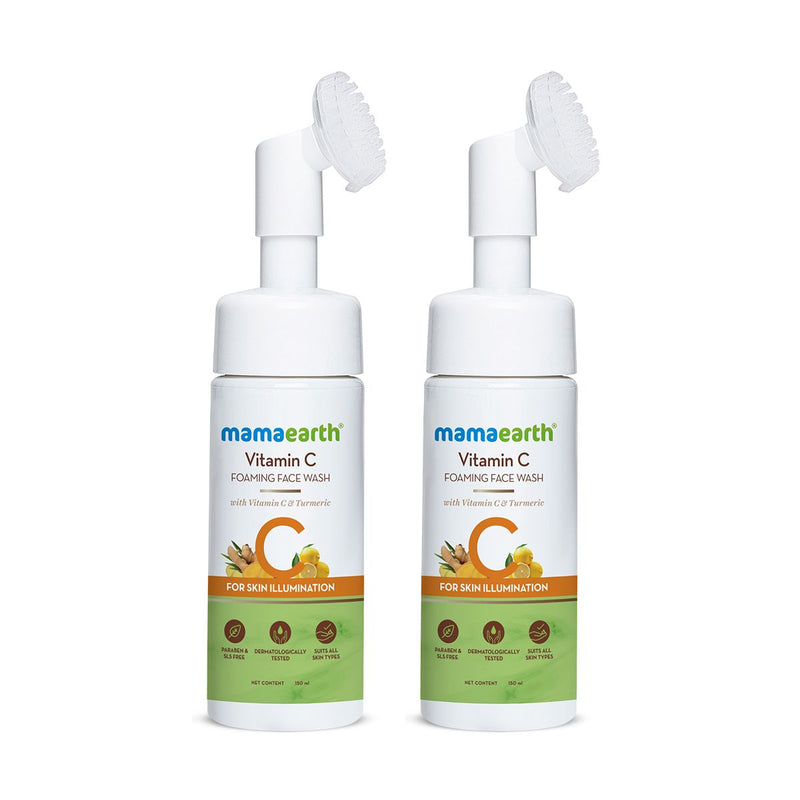 Vitamin C Foaming Face Wash with Vitamin C and Turmeric for Skin Illumination - 150ml (Pack of 2)