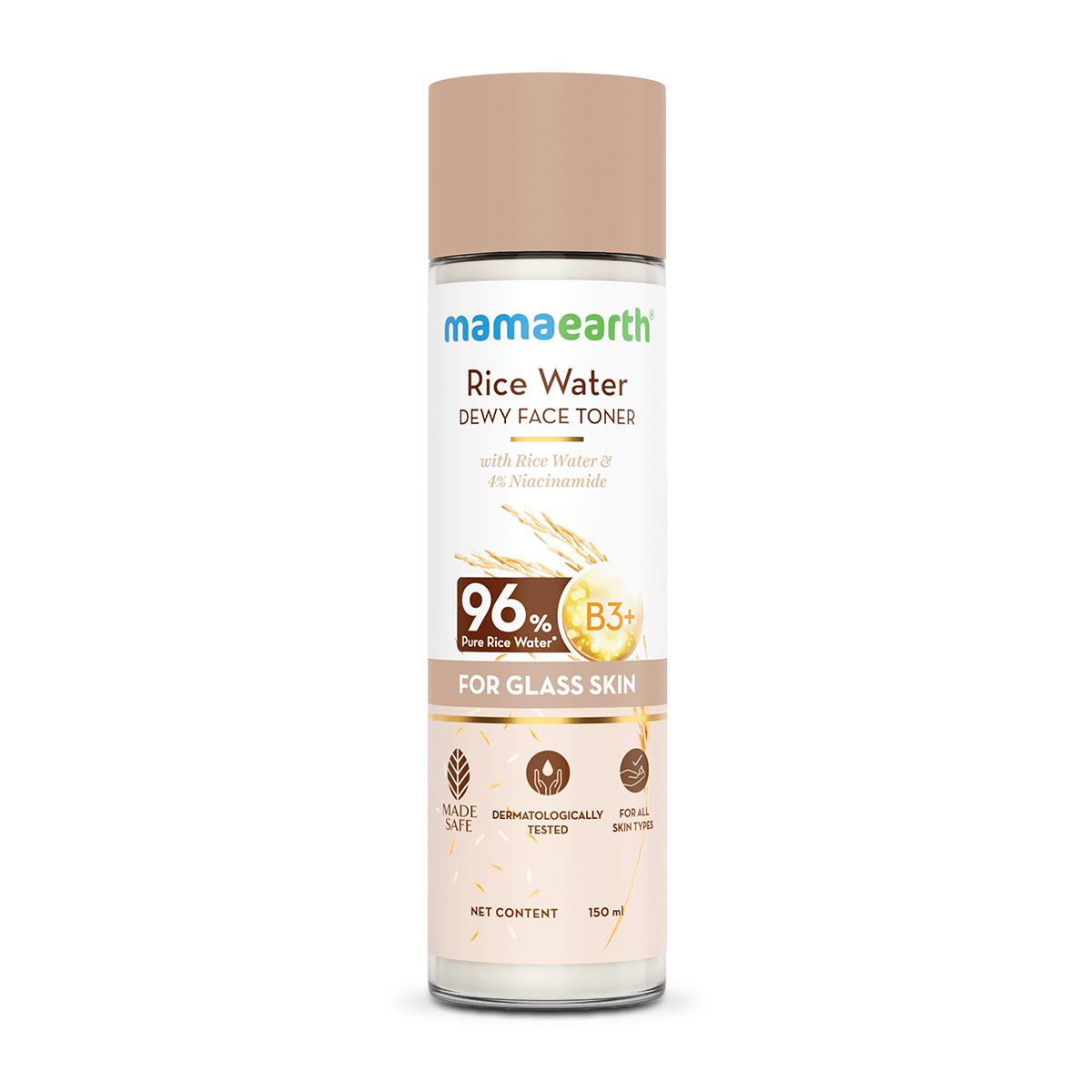 Rice Water Dewy Face Toner with 96% Pure Rice Water Extract & 4% Niacinamide for Glass Skin - 150 ml