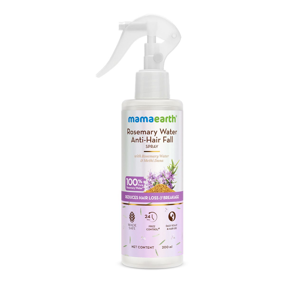 Rosemary Water Anti-Hair Fall Spray with 100% Pure Steam Distilled Rosemary Water & Methi Dana for Hair - 200 ml