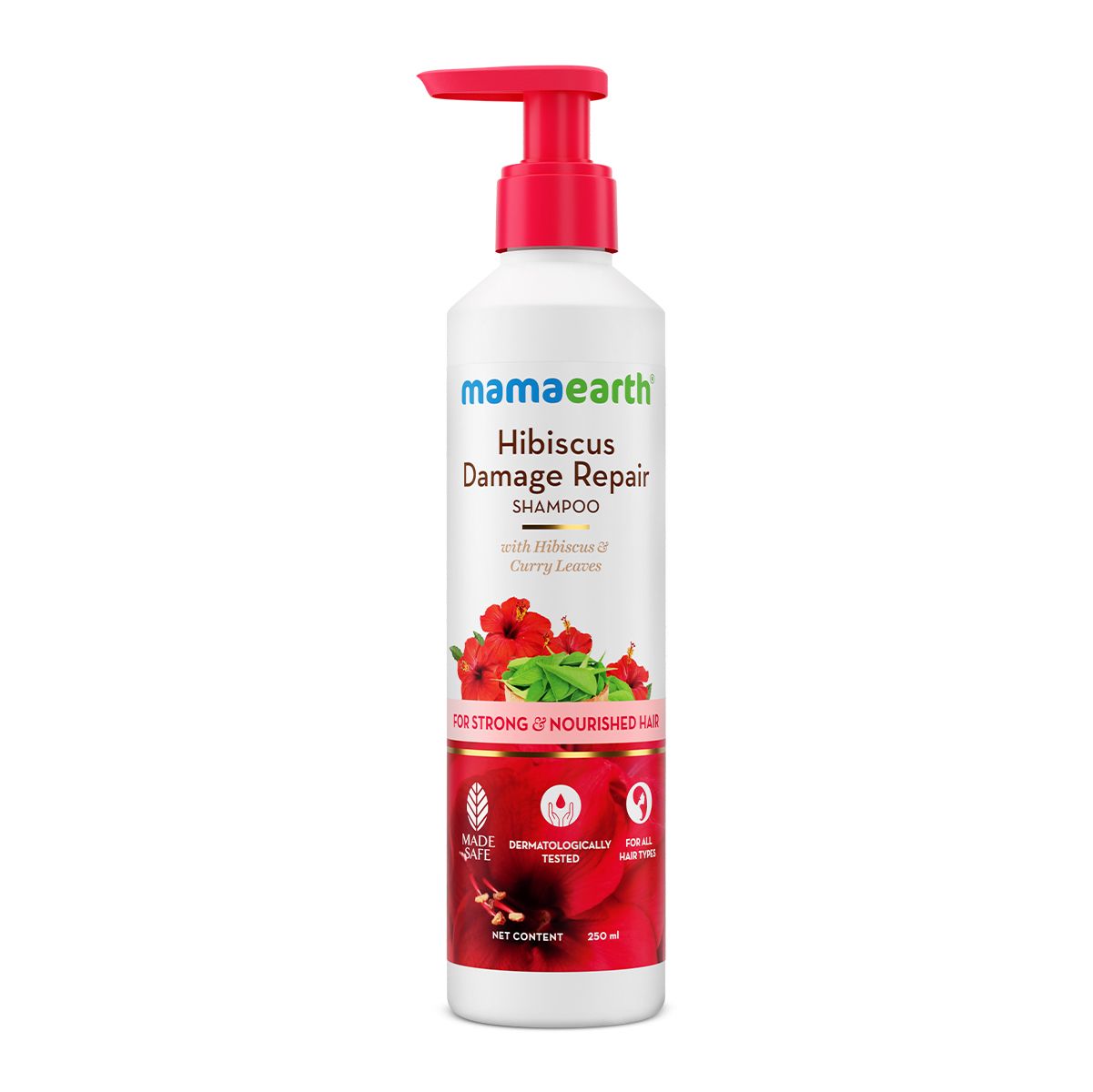 Mamaearth Hibiscus Damage Repair Shampoo With Hibiscus & Curry Leaves - 250ml
